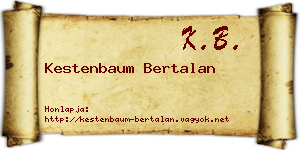 Kestenbaum Bertalan névjegykártya