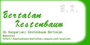bertalan kestenbaum business card